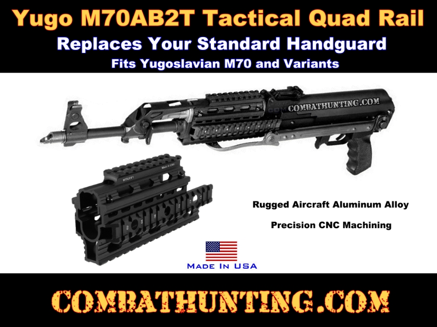 Yugo M70AB2T Quad Rail Handguard USA style=