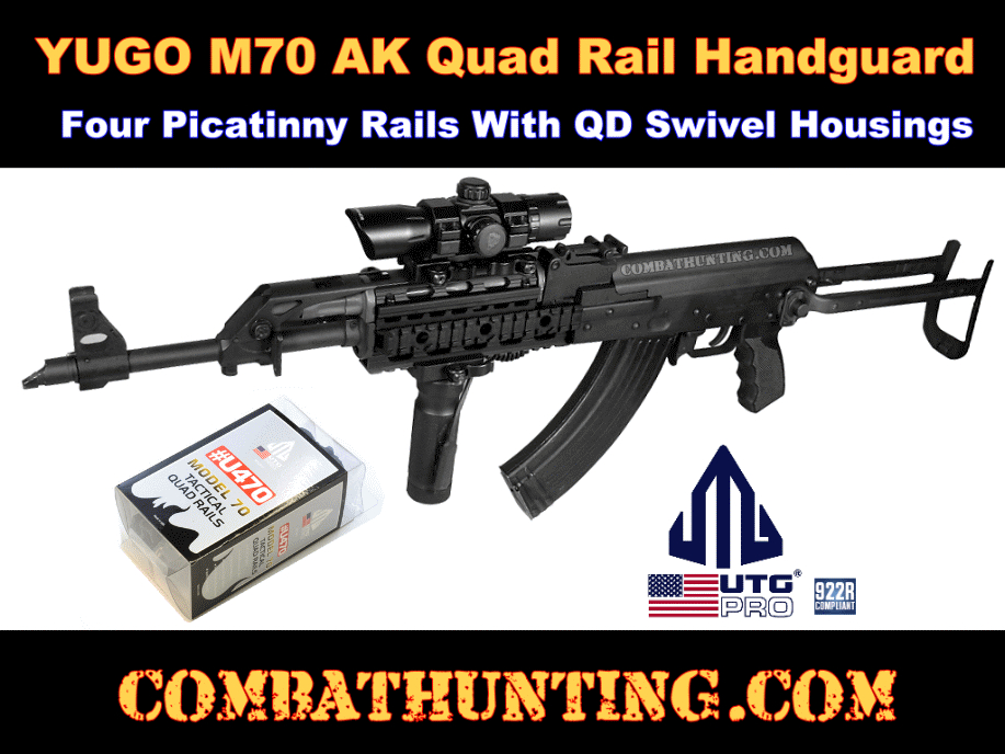 UTG PRO Made In USA Yugo M70 AK Quad Rail Handguard style=
