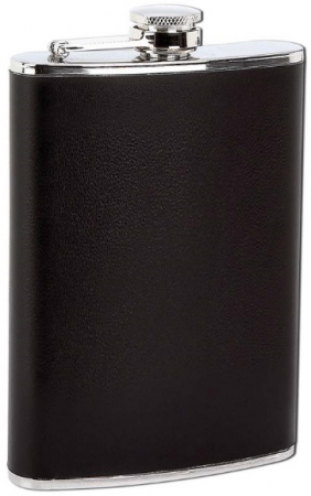 8oz Stainless Steel Flask With Black Wrap