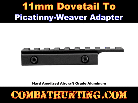 thumbnail image 2 of 4-Pack 3/8" Dovetail To Picatinny Weaver Rail Adapters – Scope Ring Bases – Black Aluminum 2 of 4