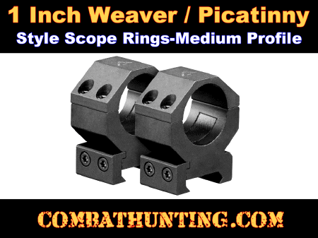 1 Inch Weaver Style Scope Rings Medium Profile