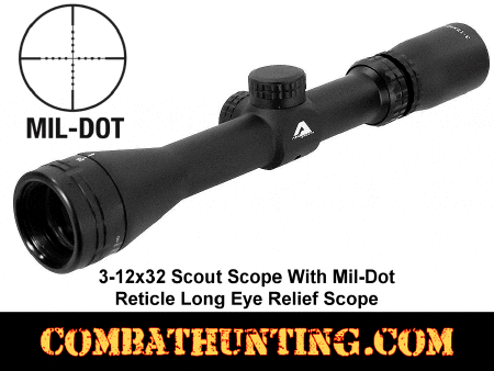 3-12x32 Scout Scope With Mil-Dot Reticle Long Eye Relief Scope