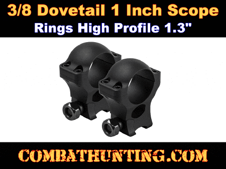 3/8 dovetail 1 Inch Scope Rings High Profile 1.3