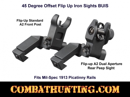 45 Degree Offset Flip Up Iron Sights BUIS