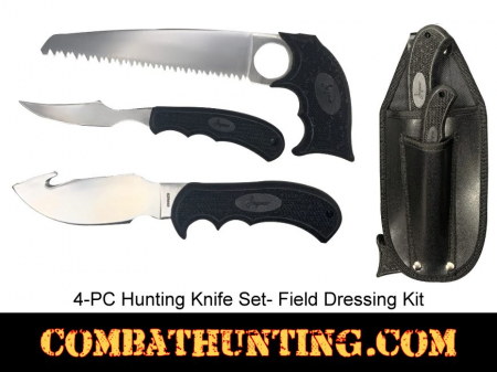 4 Piece Hunting Knife Set Field Dressing