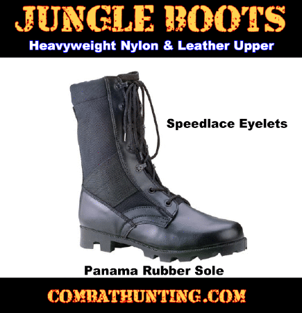 Speed Lace Jungle Boots Military Style Black 9