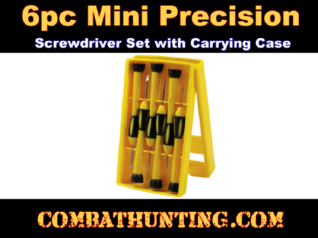 6 pc Mini Precision Screwdriver Set with Carrying Case