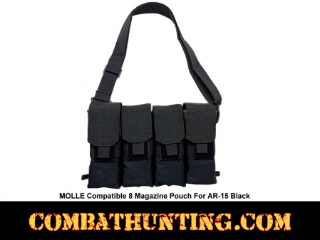 8 Magazine Pouch For AR-15 and AK-47 Rifle Black