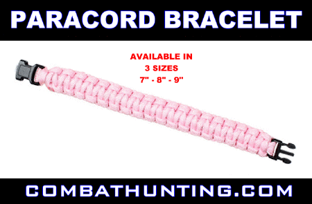 Paracord Bracelet Pink Size 9 Inches