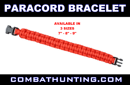 Paracord Bracelet Red Size 7 Inches
