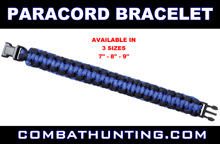Paracord Bracelet Royal Blue & Black Size 7 Inches