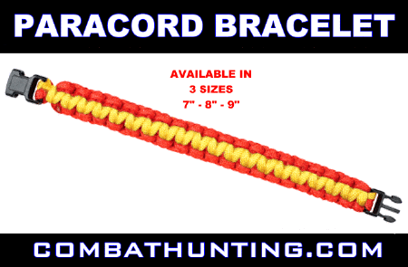 Paracord Bracelet Red Yellow Size 8 Inches
