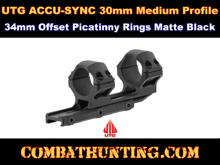 UTG ACCU-SYNC 30mm Medium Pro. 34mm Offset Picatinny Rings