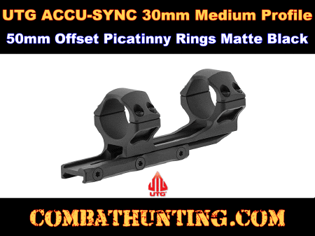 UTG ACCU-SYNC 30mm Medium Profile 50mm Offset Picatinny Rings