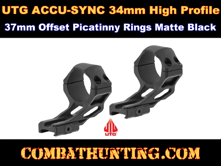 UTG ACCU-SYNC 34mm High Profile 37mm Offset Picatinny Rings
