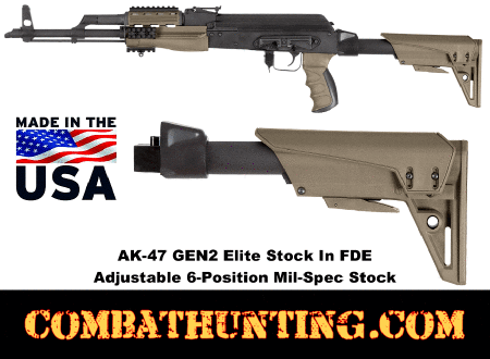 AK-47 Adjustable Stock GEN2 Elite Stock In FDE