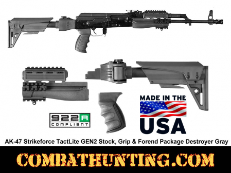 AK-47 Strikeforce TactLite GEN2 Stock & Forend Package Destroyer Gray
