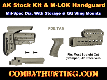 AK-47 74 Tactical Package Stock Kit With M-LOK Handguard FDE/Tan