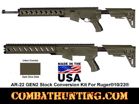 AR-22 Ruger&reg; 10/22&reg; GEN2 Stock Kit Urban Combat Dark Olive Drab
