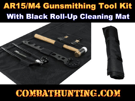 AR15/M4 Gunsmithing Tool Kit With Black Cleaning Mat