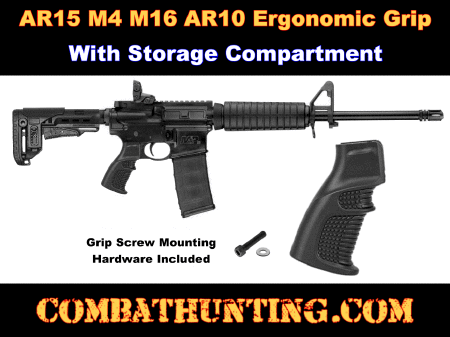 Ergonomic Pistol Grip For AR15/M16/M4 With Storage Black