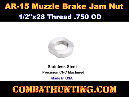 AR-15 Stainless Steel Jam Nut 1/2