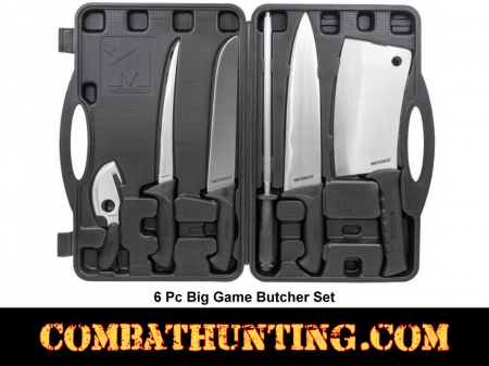 Big Game Butcher Set 6 Pc Kit with Case