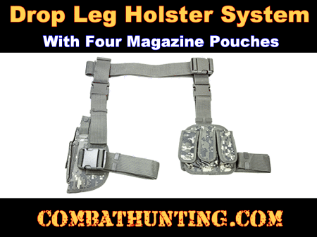 Drop Leg Holster With Magazine Holder/Pouch & Belt Digital Camo