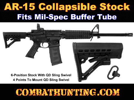 AR-15 Collapsible Stock For Mil-Spec Buffer Tube