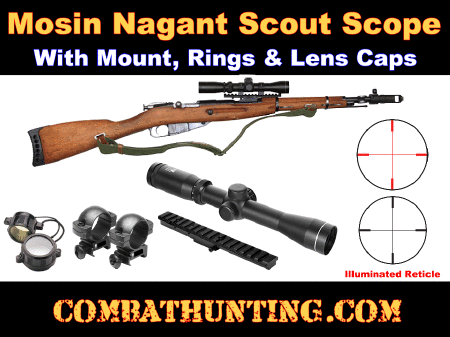 Mosin Nagant Scout Scope Kit Illuminated No Drill Mount