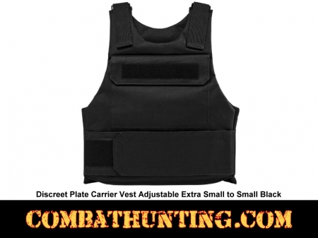 Discreet Plate Carrier Vest Adjustable Extra Small to Small Black