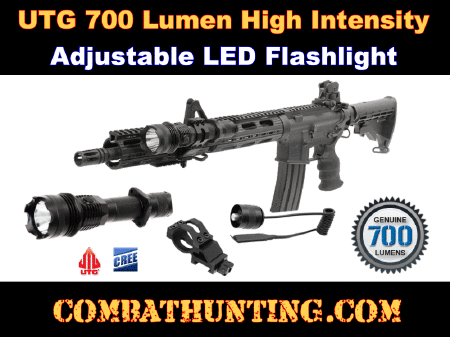 UTG 700 Lumen High Intensity Adjustable LED Tactical Flashlight