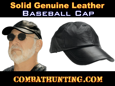 Solid Genuine Leather Baseball Cap