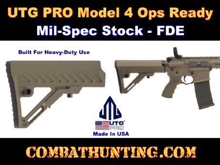 UTG PRO AR15 Ops Ready S2 Carbine AR-15 Stock Mil-Spec FDE