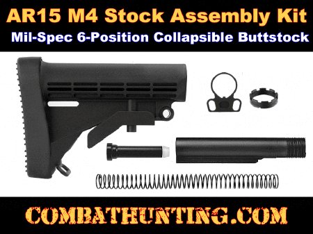 M4 Stock Assembly 6-Position Collapsible Synthetic Black