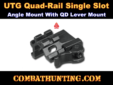 UTG QD Lever Lock Single Slot Quad Rail Angle Mount