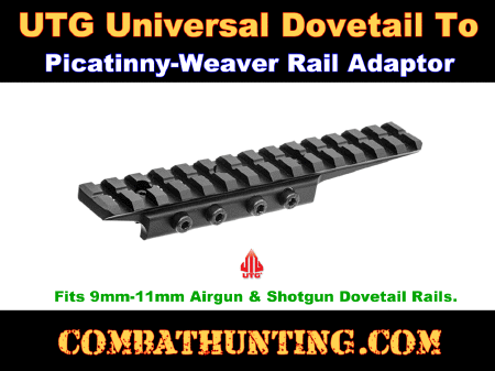 UTG Leapers Dovetail to Picatinny Rail Adaptor, Black