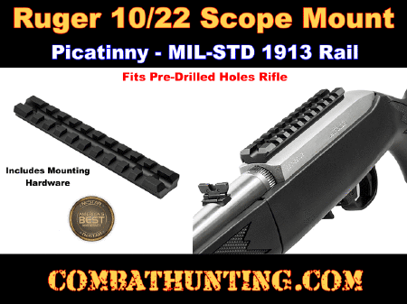 Ruger 10/22 Scope Mount Rail Weaver/Picatinny
