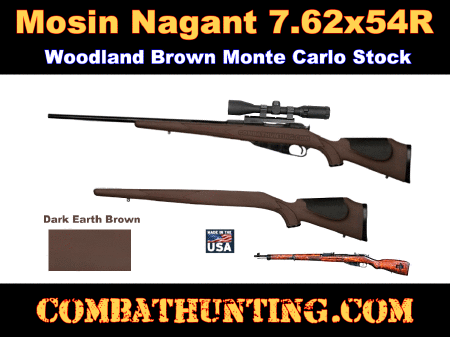 Mosin Nagant Monte Carlo Stock Woodland Brown