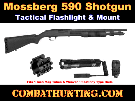 Mossberg 590 Shotgun Tactical Flashlight & Mount