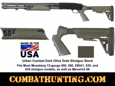 Mossberg Maverick 88 Pistol Grip Stock & Forend With Rails Olive Drab