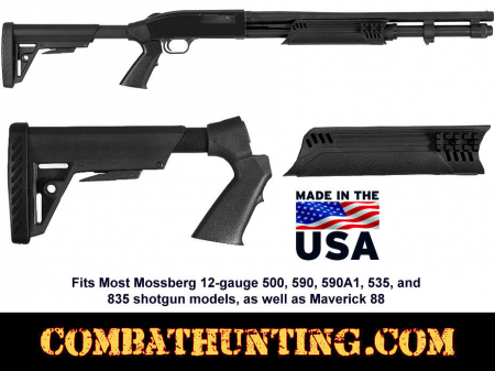 Mossberg Tactical Pistol Grip Stock and Forend with Rails Black 