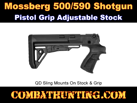 Mossberg 500,590,535,835 Adjustable Pistol Grip Stock With Storage Black
