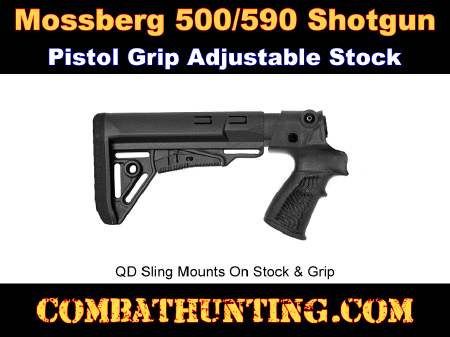 Mossberg 500,590,535,835 Adjustable Pistol Grip Stock With Storage Black