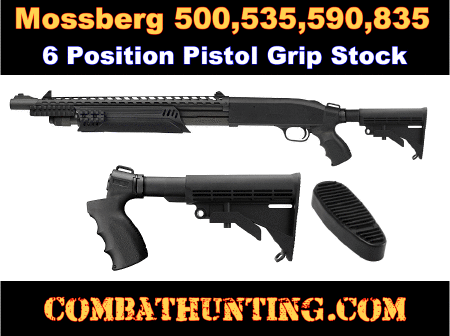 Mossberg 500/590 Pistol Grip Stock Tactical Six Position Buttstock