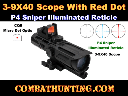 Gen3 USS 3-9x40 Scope With Red Dot P4 Sniper Reticle