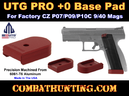 UTG PRO +0 Base Pad, CZ P07/P10C Matte Red Aluminum