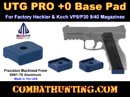 UTG PRO +0 Base Pad HK VP9/P30 9/40 Matte Blue Aluminum