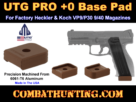 UTG PRO +0 Base Pad HK VP9/P30 9/40 Matte Bronze Aluminum