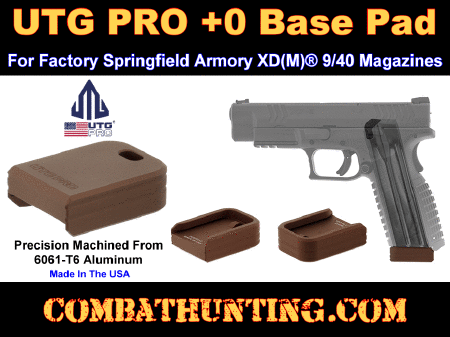 UTG PRO +0 Base Pad SA XDm Matte Bronze Aluminum